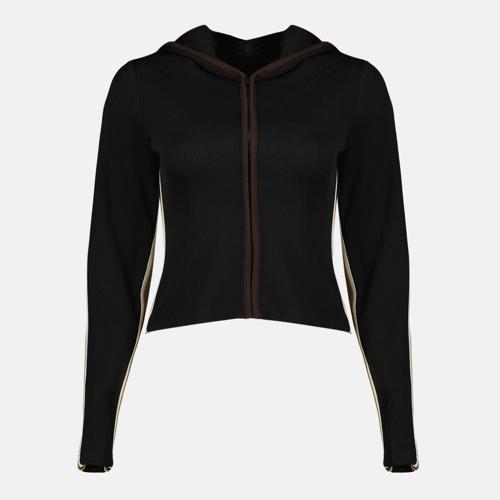 Image de l'article Veste de survêtement à bandes noir de la marque Christopher Esber pour Femme - Saison Printemps-Été 2026 - Vue de Face