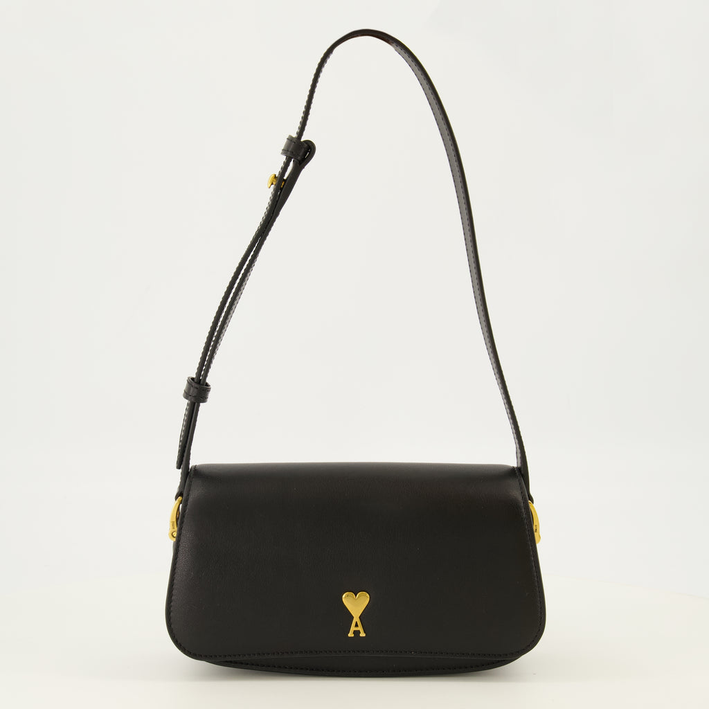 Sacs bandoulière Borsa a spalla Paris Paris in pelle nera Ami PARIS Noir Unisexe