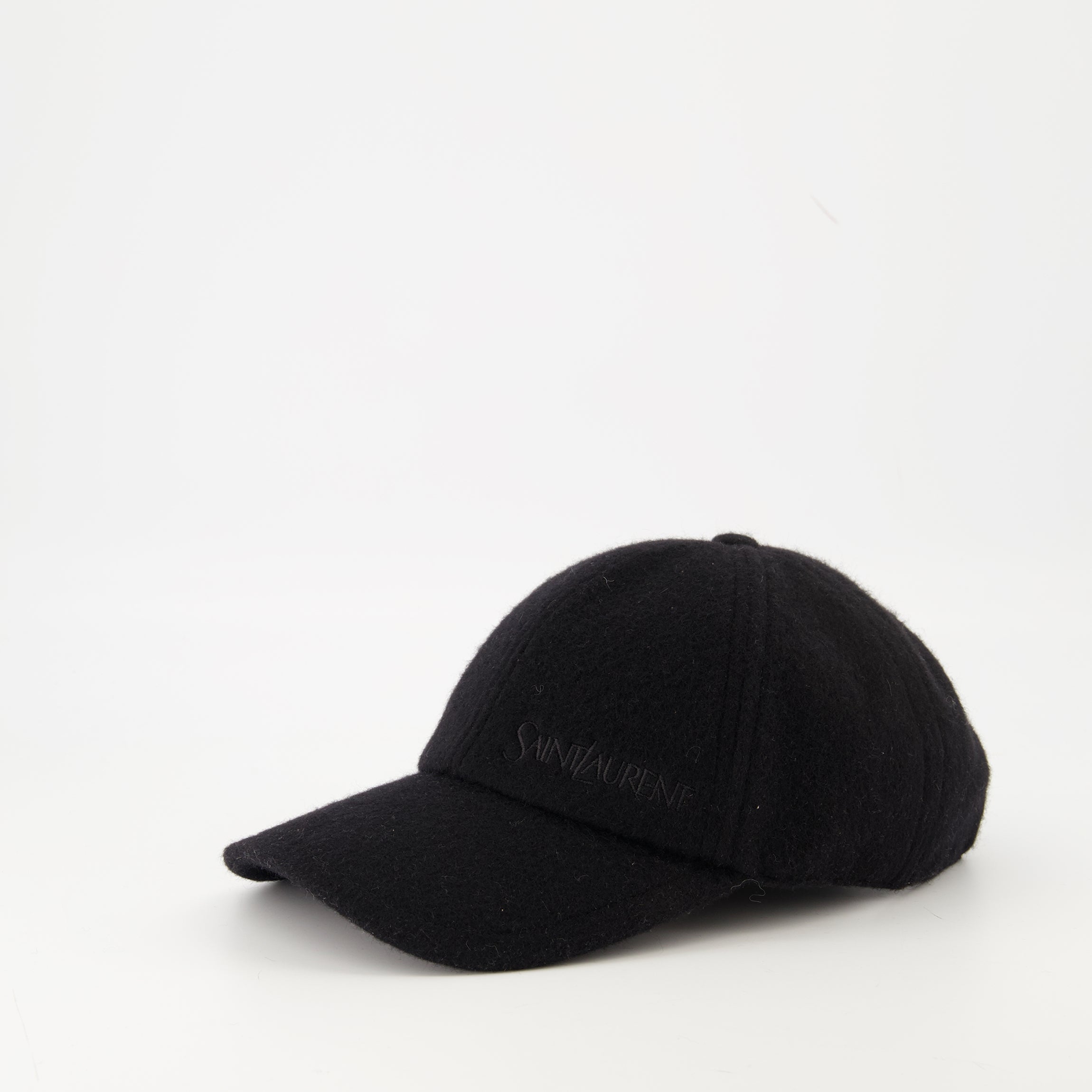 Image of the Saint Laurent Men's Cashmere Cap - Autumn-Winter 2025 - Back View