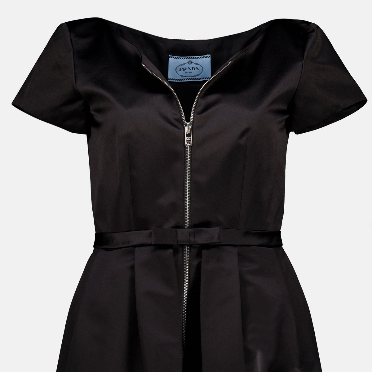 Robes Black Silk Duchess Dress Prada Noir Femme