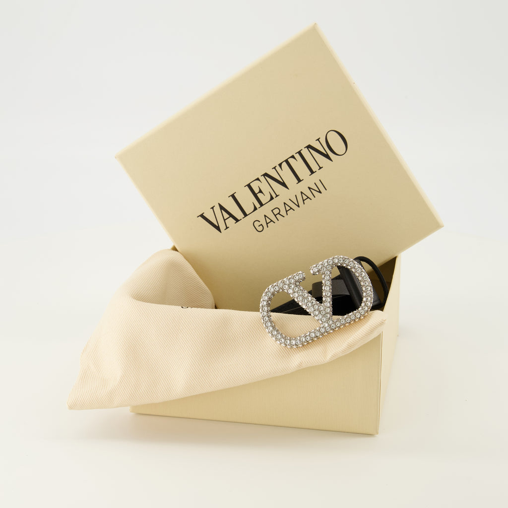 Image de l'article Ceinture VLogo noir avec cristaux Swarovski® 30 mm de la marque Valentino Garavani pour Femme - Saison Printemps-Été 2026 - Vue détaillée_3
