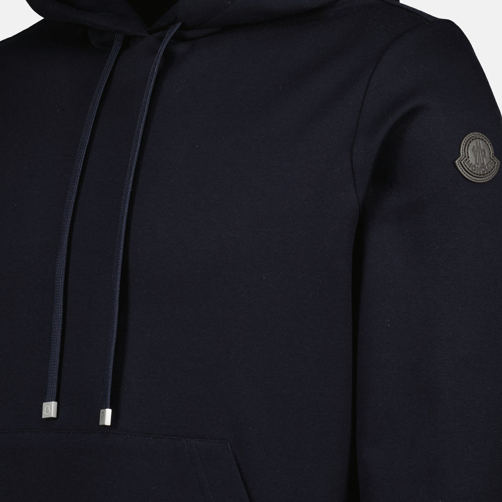 Image de l'article Sweat à capuche bleu marine de la marque Moncler pour Homme - Saison Printemps-Été 2026 - Vue détaillée_1
