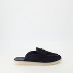 Scarpe aperte Mule in Pelle Suede Prada Blu scuro Homme