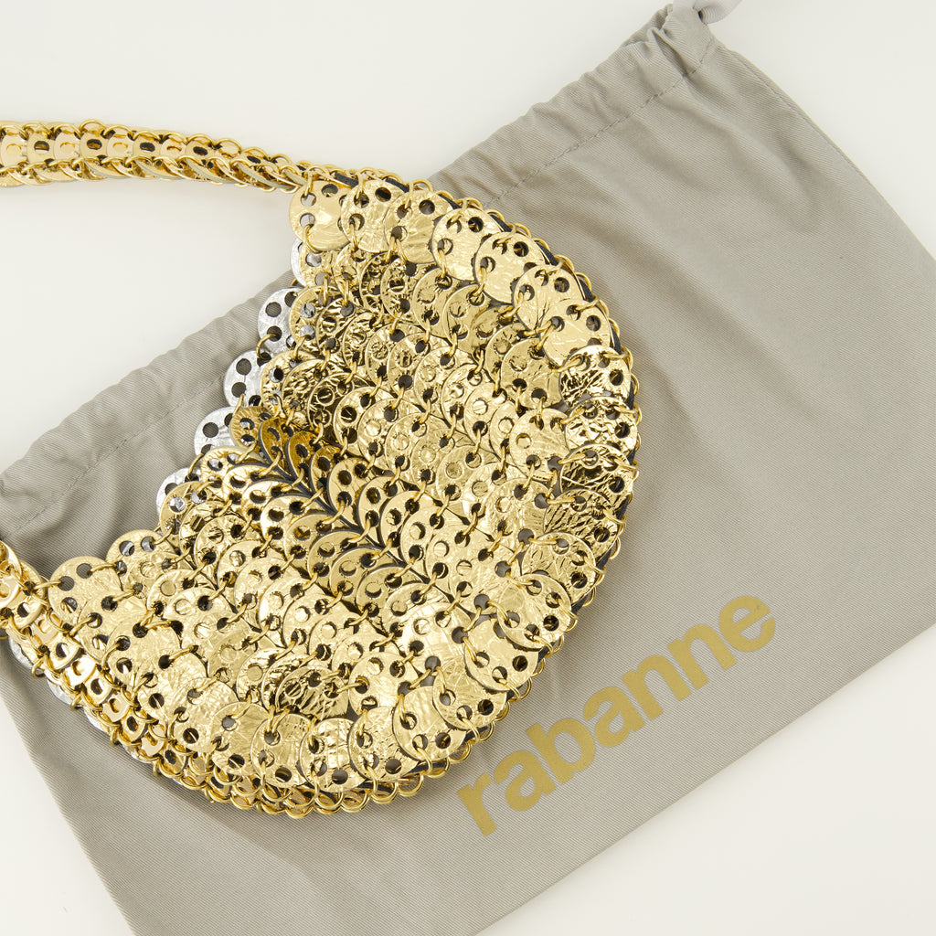 Sacs à main et épaule Moon flip bag in gold and silver leather Rabanne Doré Femme