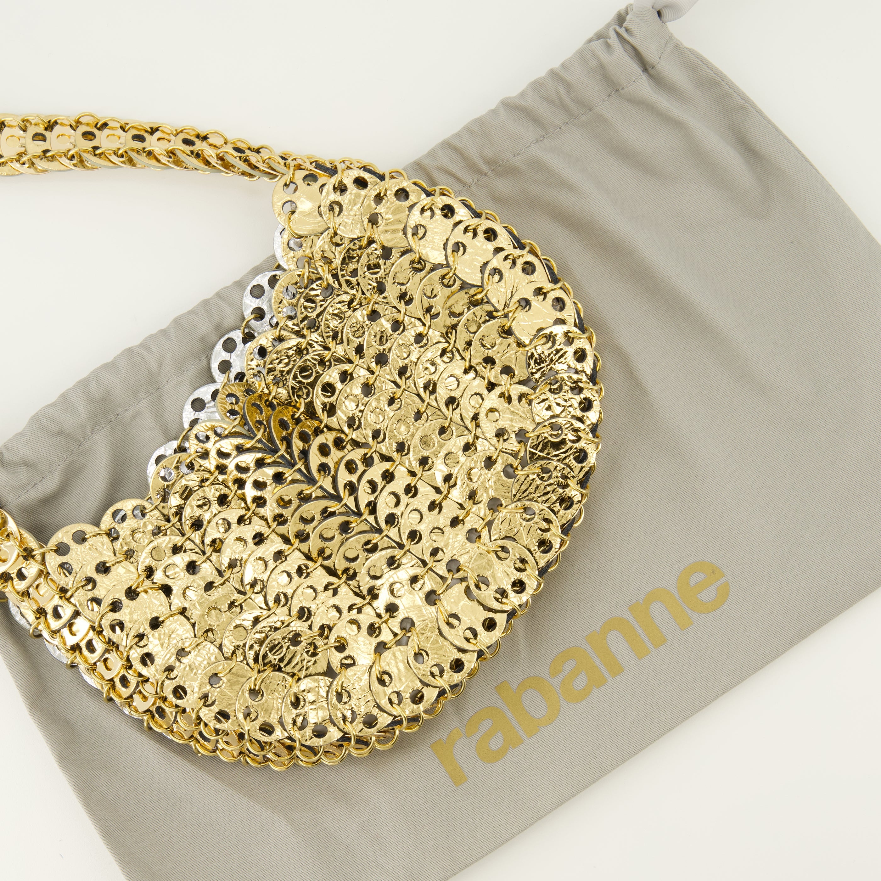 Sacs à main et épaule Sac Moon flip en cuir doré et argenté Rabanne Doré Femme