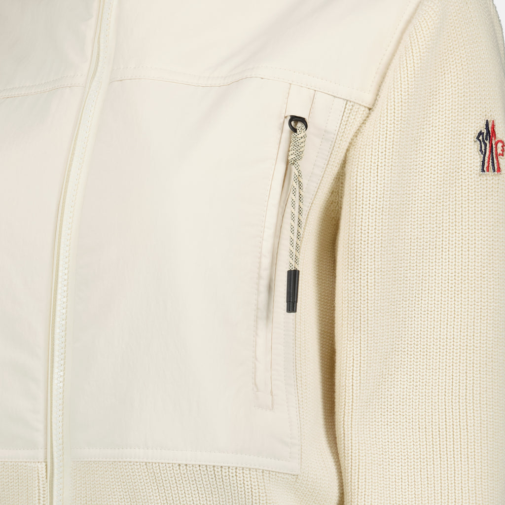 Image de l'article Veste cardigan bi-matière blanc de la marque Moncler Grenoble pour Femme - Saison Printemps-Été 2026 - Vue détaillée_1