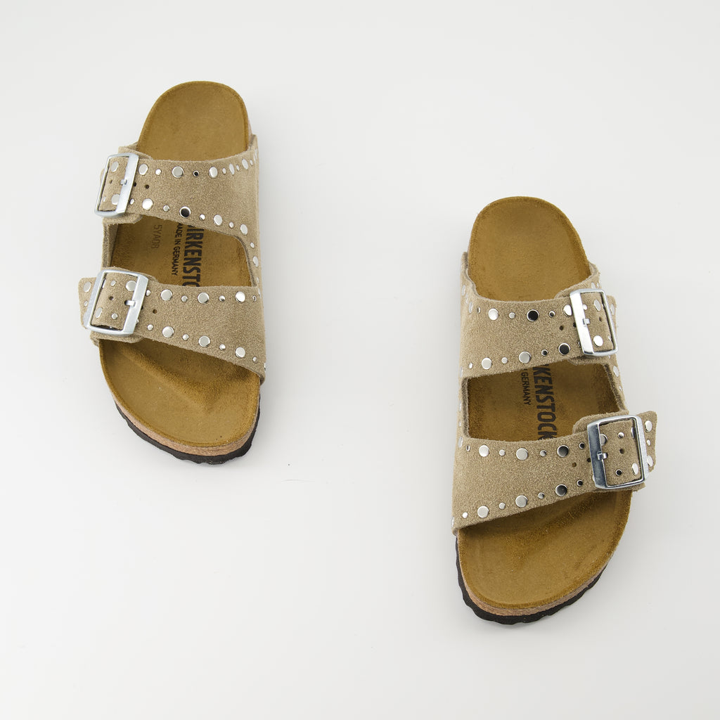 Chaussures ouvertes Sandales Arizona Rivet Birkenstock Beige Femme