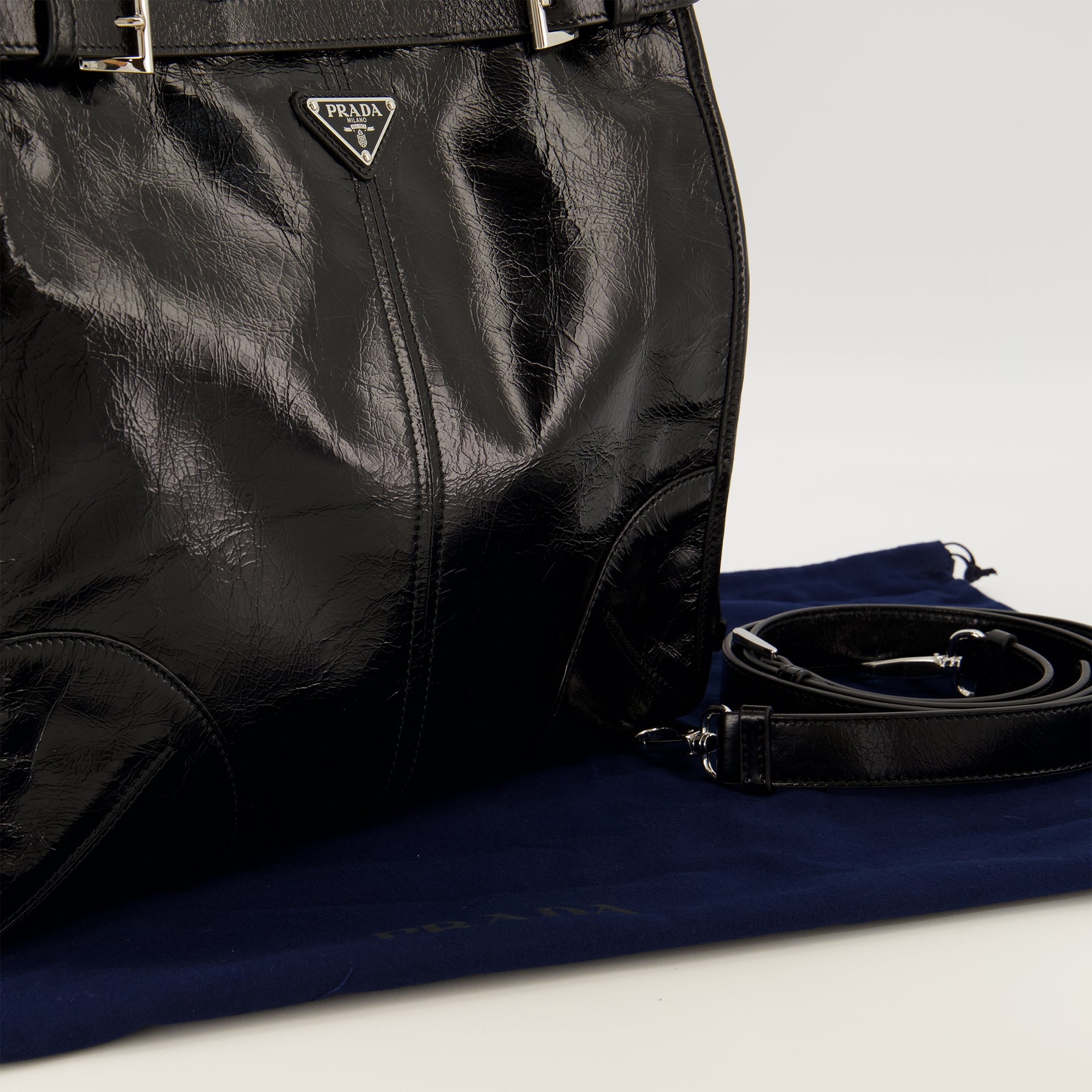 Sacs bandoulière Sac Bonnie en cuir noir Prada Noir Homme
