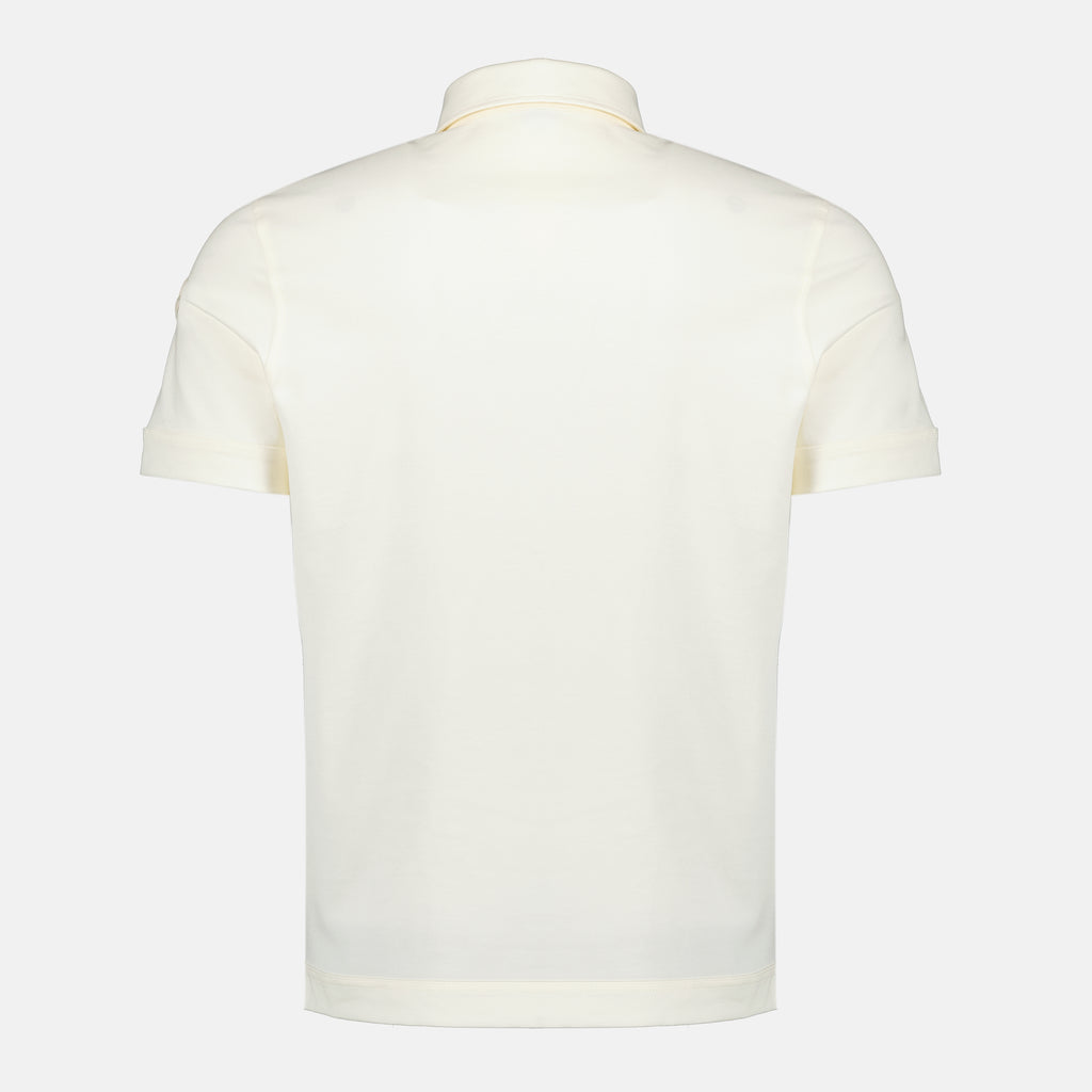 Immagine della polo in piqué di cotone beige del marchio Moncler per Uomo - Stagione Primavera-Estate 2026 - Vista Posteriore