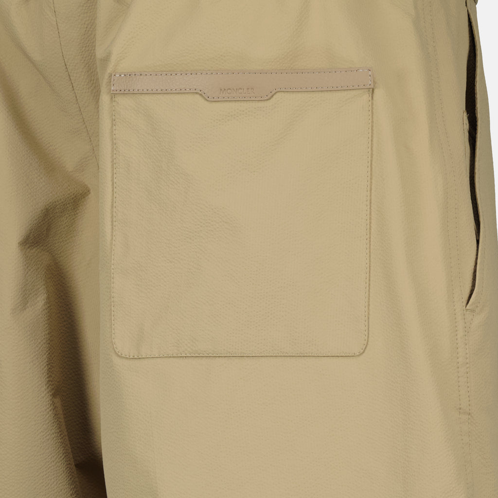 Shorts Pantaloni Corti Beige in Seersucker Moncler Beige Homme