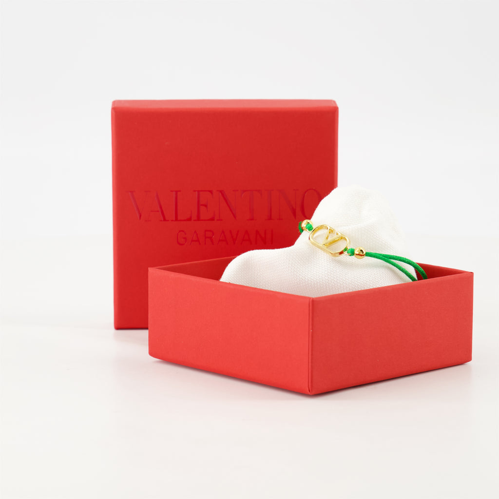 Bijoux Bracelet cordon VLogo Valentino Garavani Vert Homme