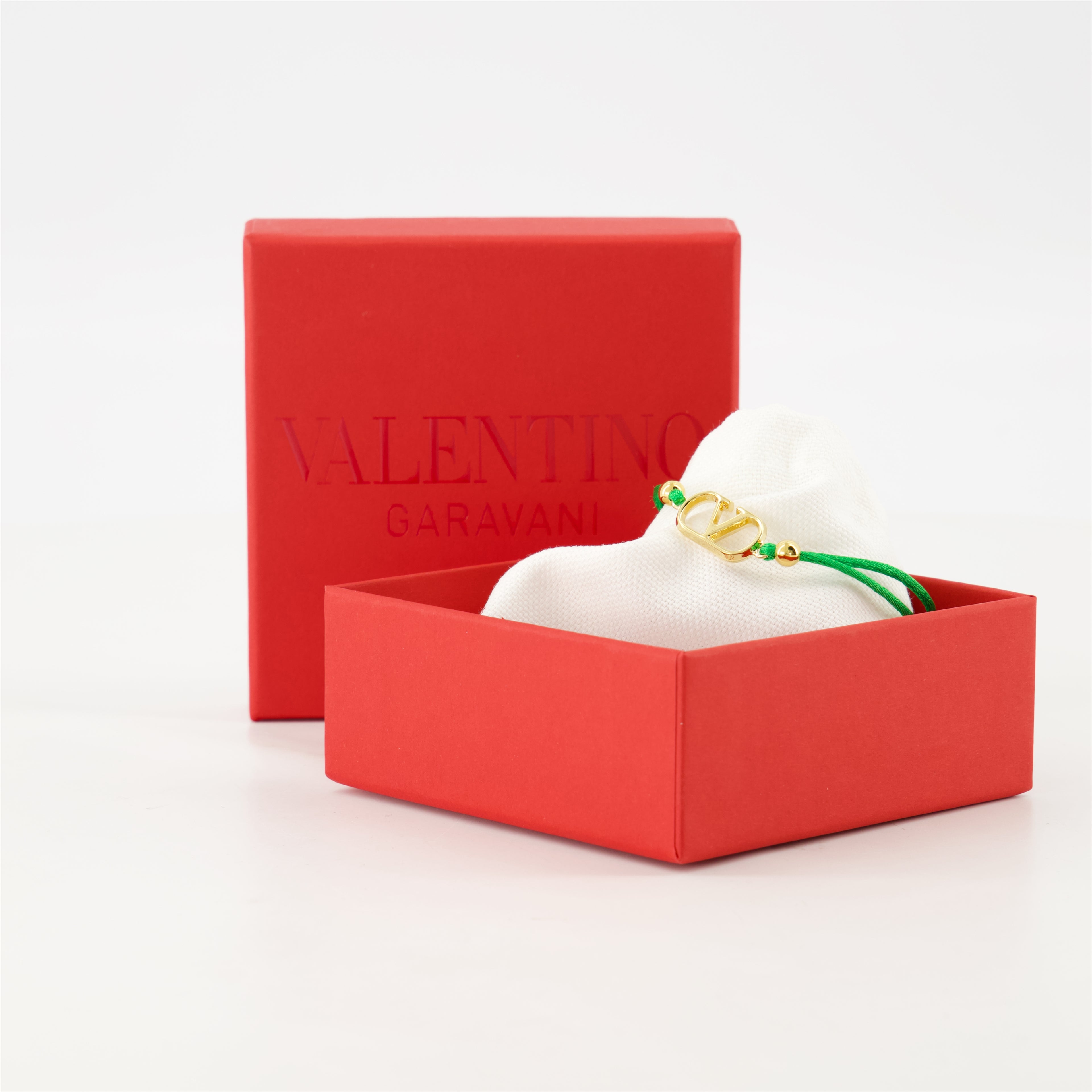 Bijoux Bracelet cordon VLogo Valentino Garavani Vert Homme