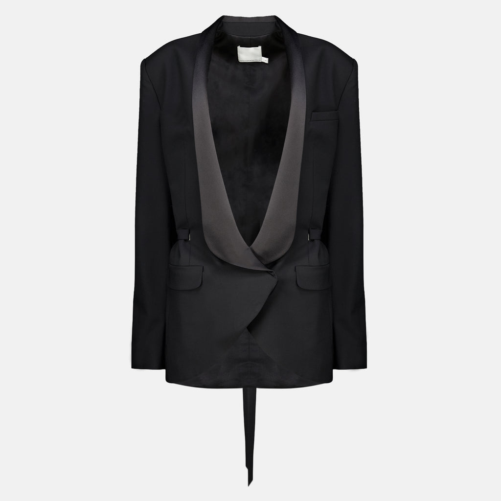 Vestes Kontrastierender Wollblazer Christopher Esber Noir Femme