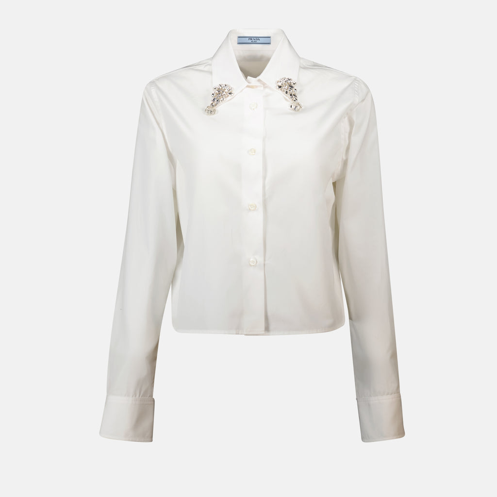 Shirts Embroidered Shirt Prada White Femme