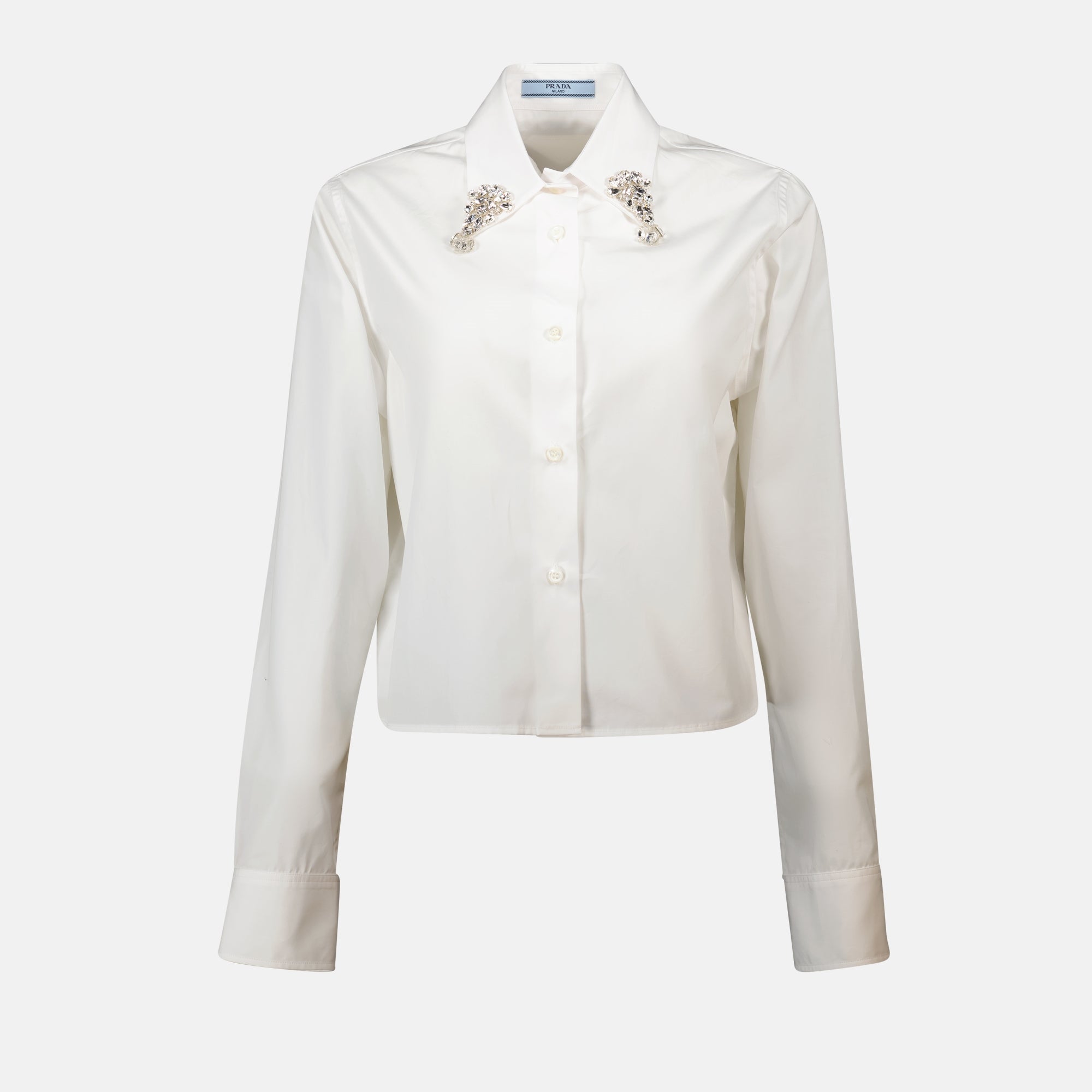Chemises Chemise à broderie Prada Blanc Femme