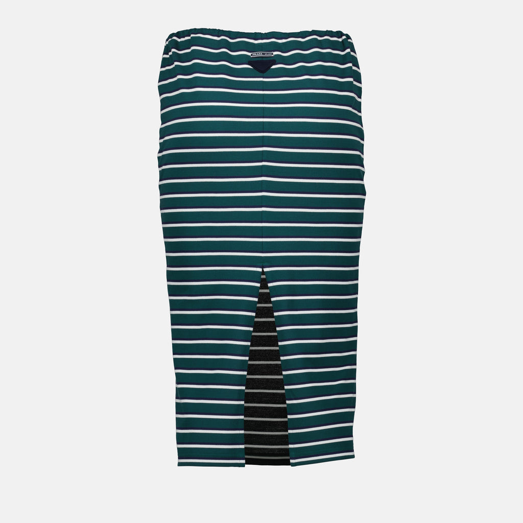 Jupes Jupe rayé Prada Vert Femme
