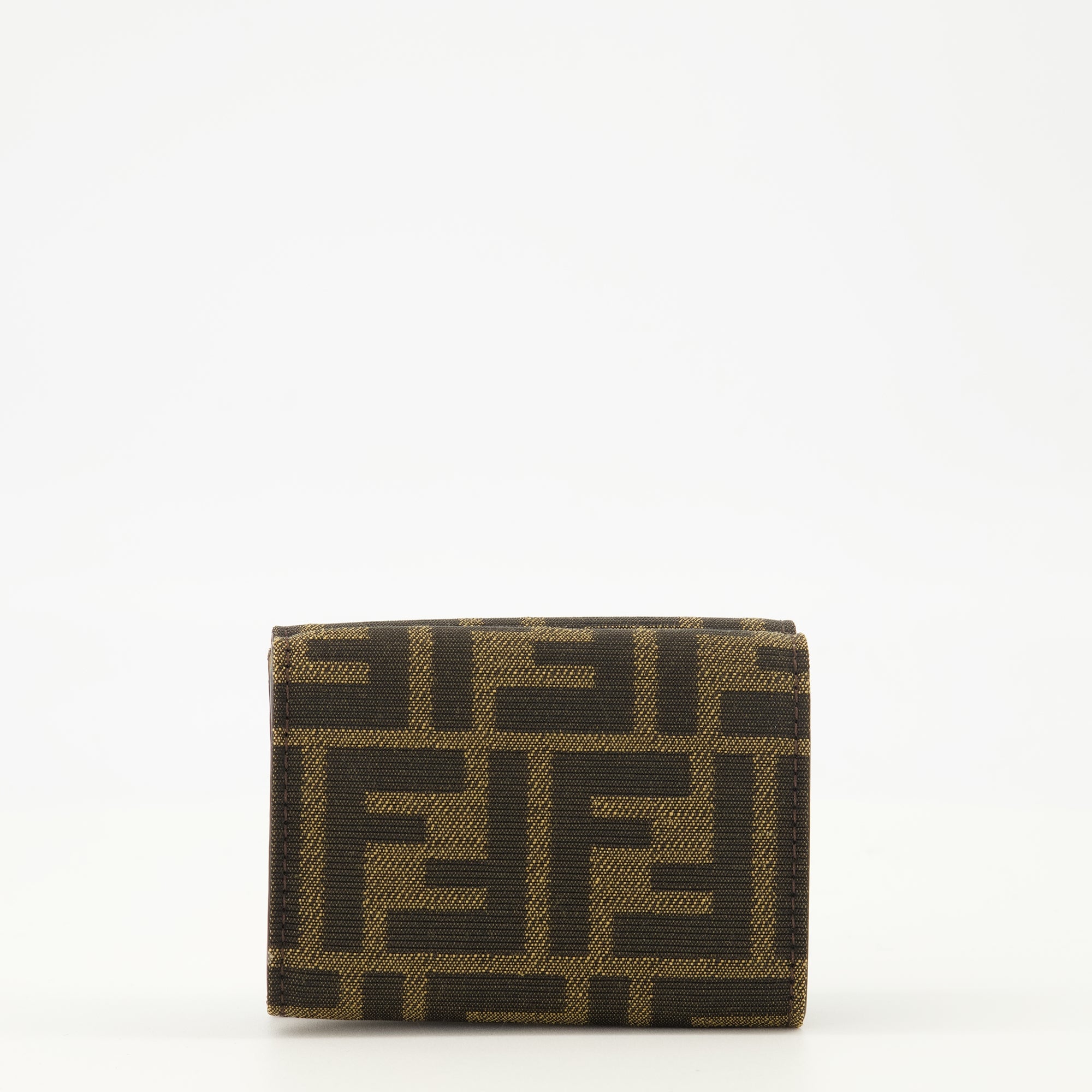 Image de l'article Mini portefeuilles à trois volets FF marron de la marque Fendi pour Femme - Saison Printemps-Été 2026 - Vue de Dos