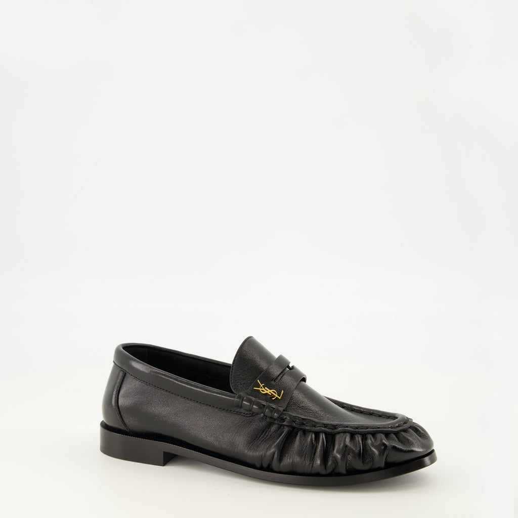Mocassins Mocassini Loafer Soft in Pelle Nera Saint Laurent Noir Femme