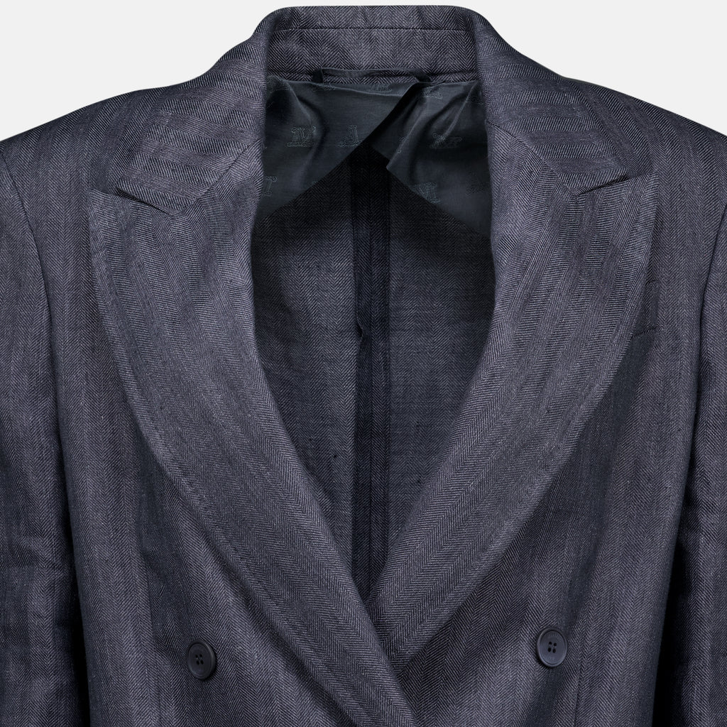 Vestes Blazer in Lino Chevron Grigio Max Mara Gris Femme