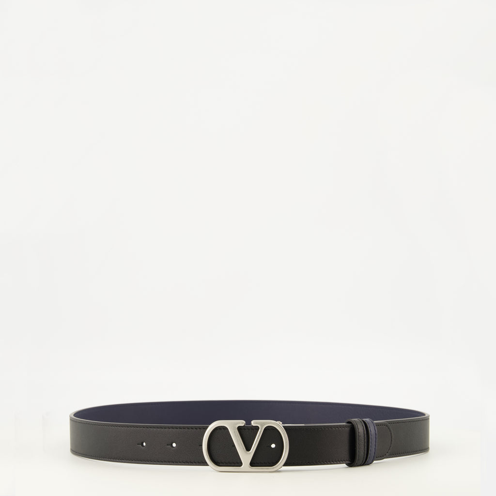 Ceintures Ceinture VLogo réversible bleu marine Valentino Garavani Bleu foncé Homme