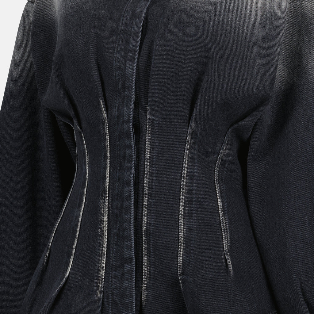 Image de l'article Chemise en denim noir de la marque Moschino pour Femme - Saison Automne-Hiver 2025 - Vue détaillée_2