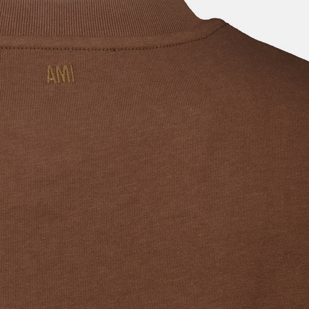 T-shirts Braunes Baumwoll-T-Shirt Ami PARIS Marron Unisexe