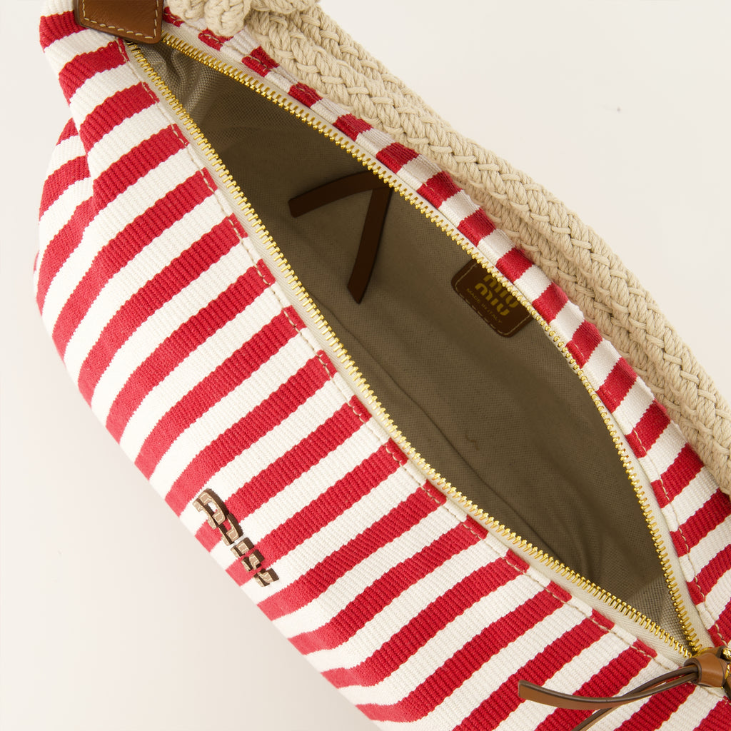 Sacs à main et épaule 미니 빨간색과 흰색 줄무늬 가방 Miu Miu Rouge Femme