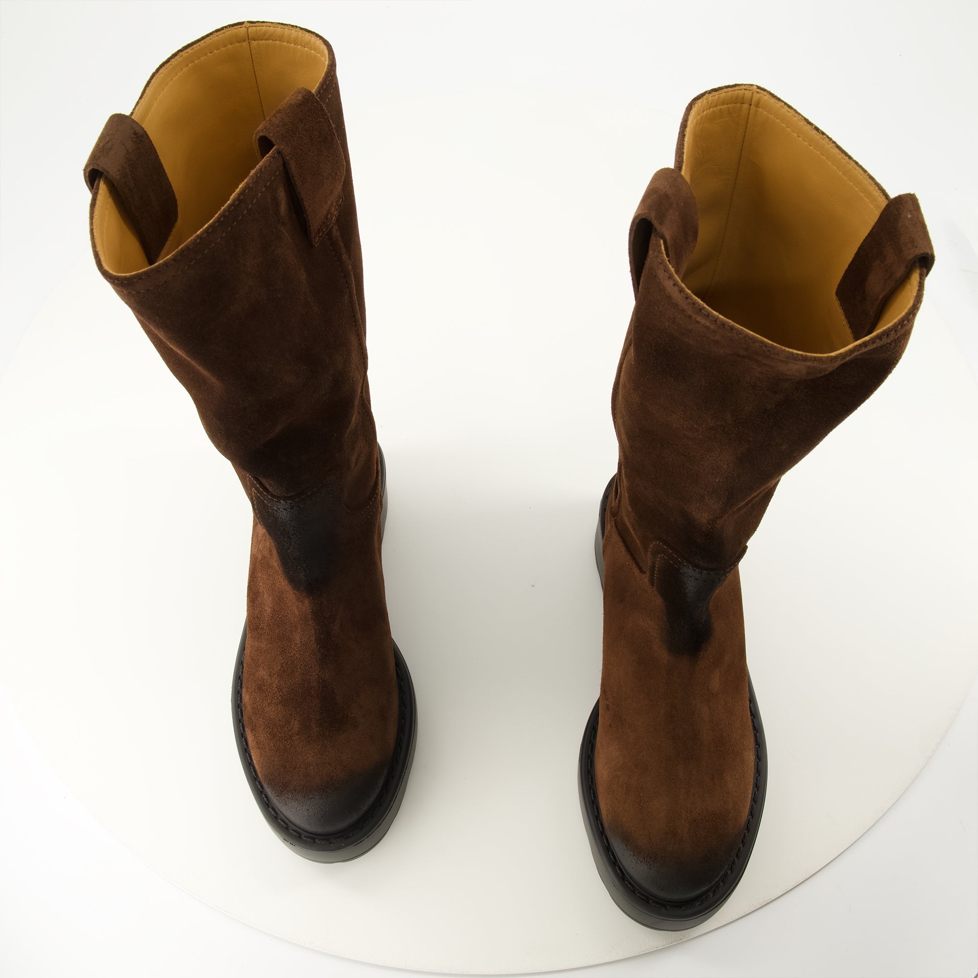 Bottes Bottes Moro en suède marron Miu Miu Marron Femme