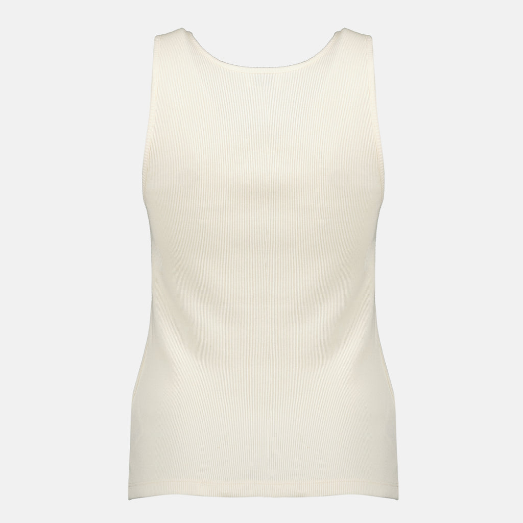 Immagine del top beige Cassandre del marchio Saint Laurent per donne - Stagione Primavera-Estate 2026 - Vista Posteriore