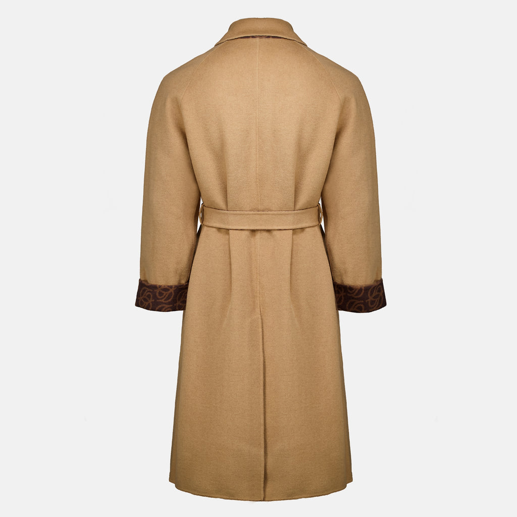 Manteaux Cappotto Double-Faced Monogram Drole De Monsieur Marron Homme