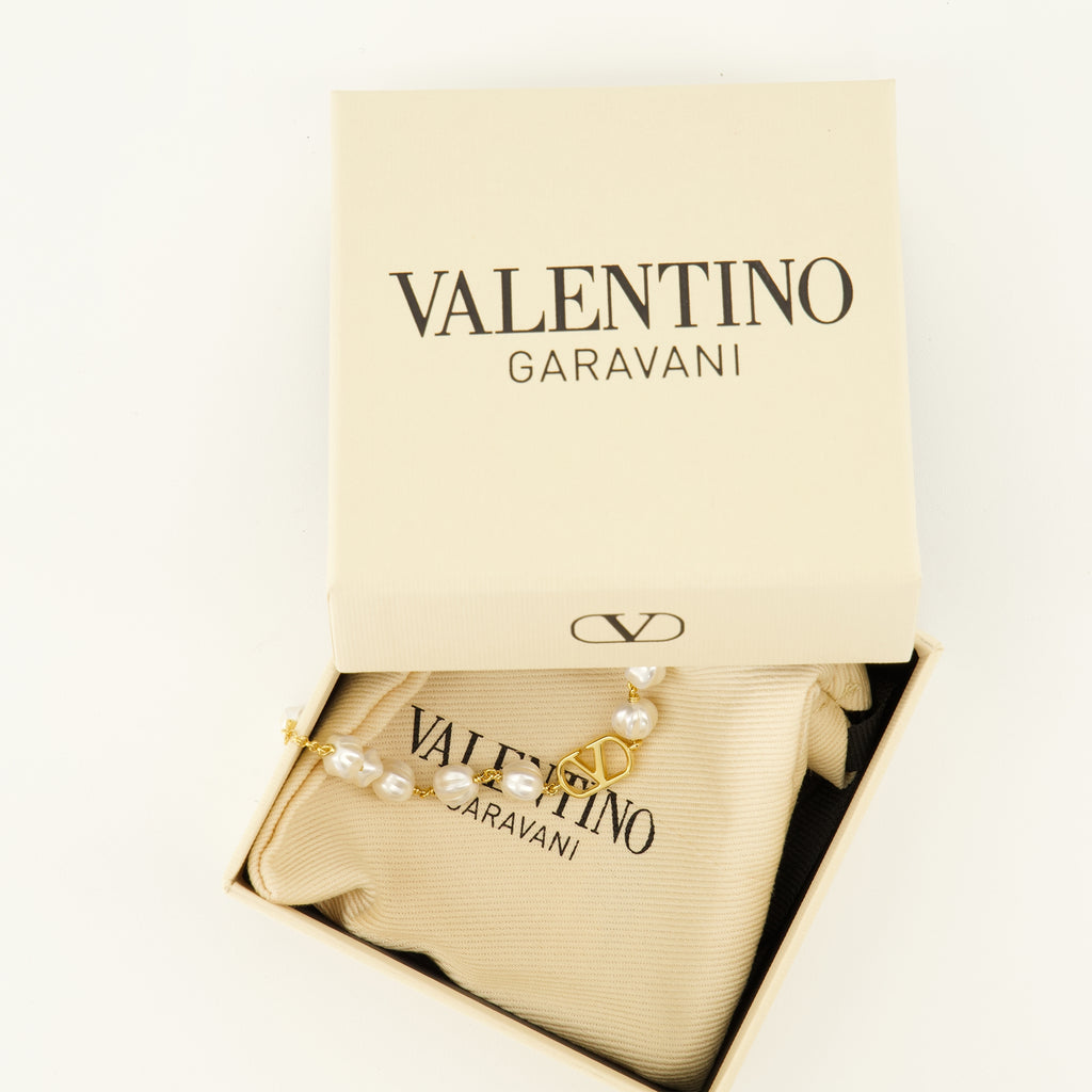 Bijoux VLogo 비즈 팔찌 Valentino Garavani Doré Femme