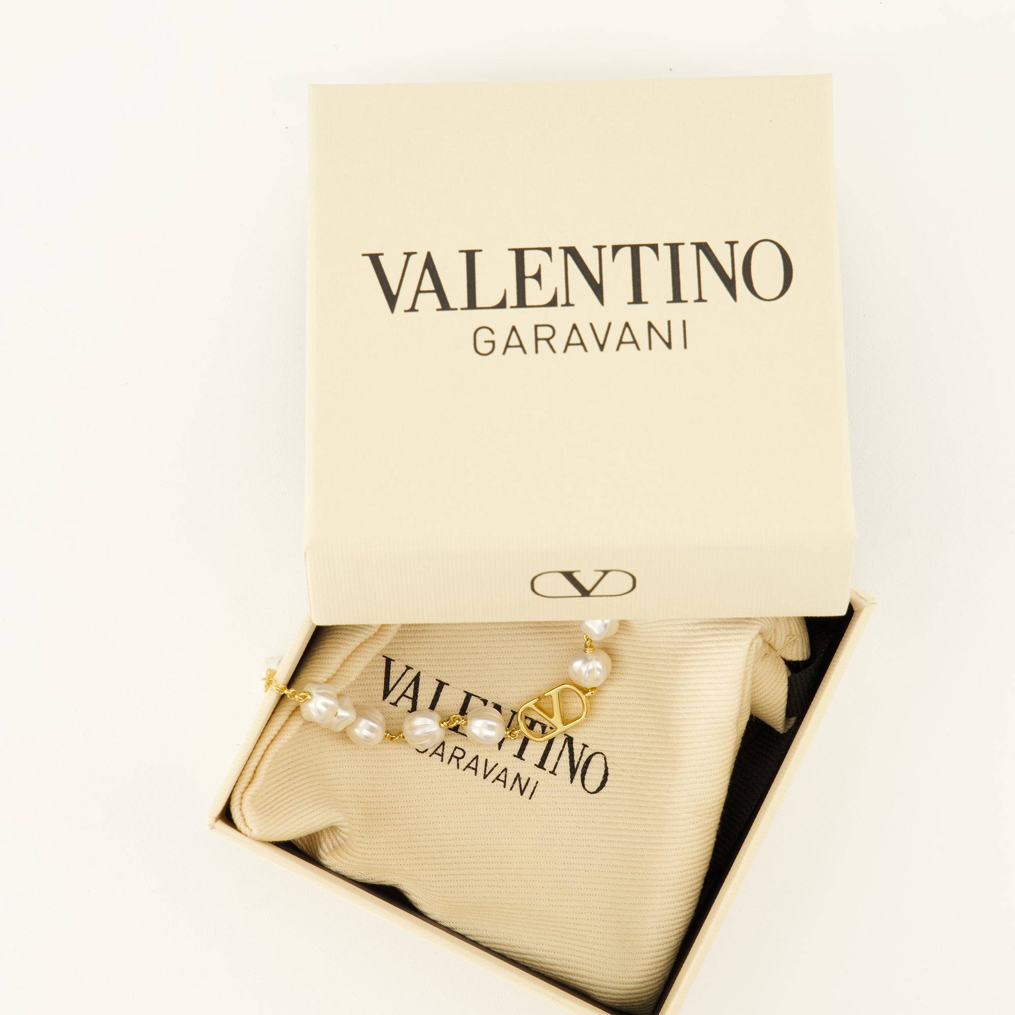 Bijoux VLogo 비즈 팔찌 Valentino Garavani Doré Femme