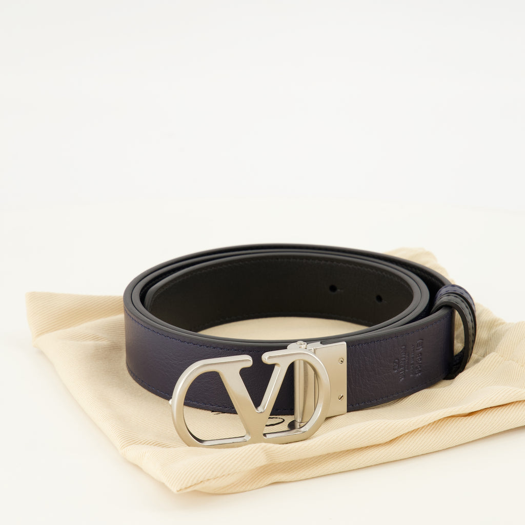 Ceintures Ceinture VLogo réversible bleu marine Valentino Garavani Bleu foncé Homme