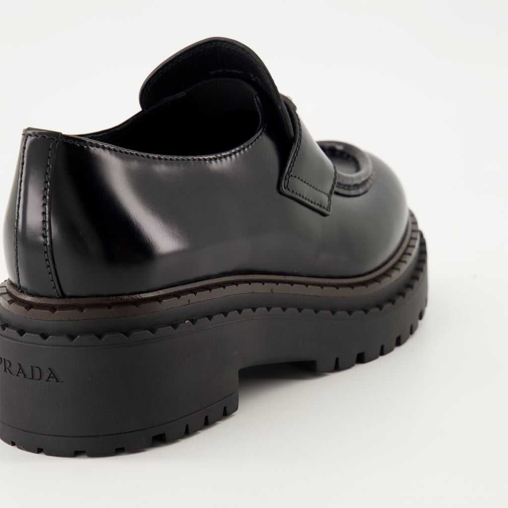 Mocassins Mocassins en cuir Chocolate Prada Noir Femme
