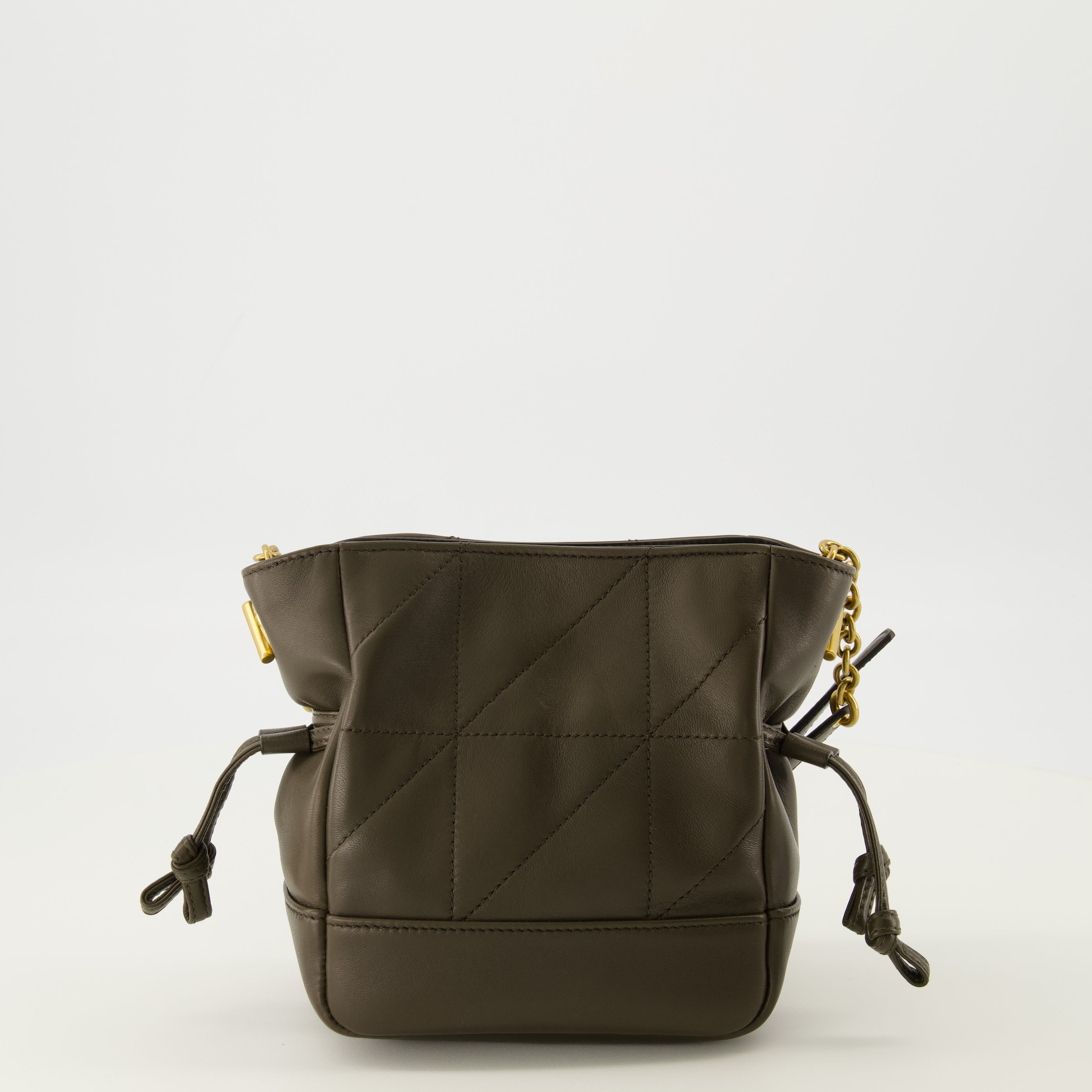 Sacs seau Sac Jamie mini kaki en cuir d'agneau Saint Laurent Marron Femme