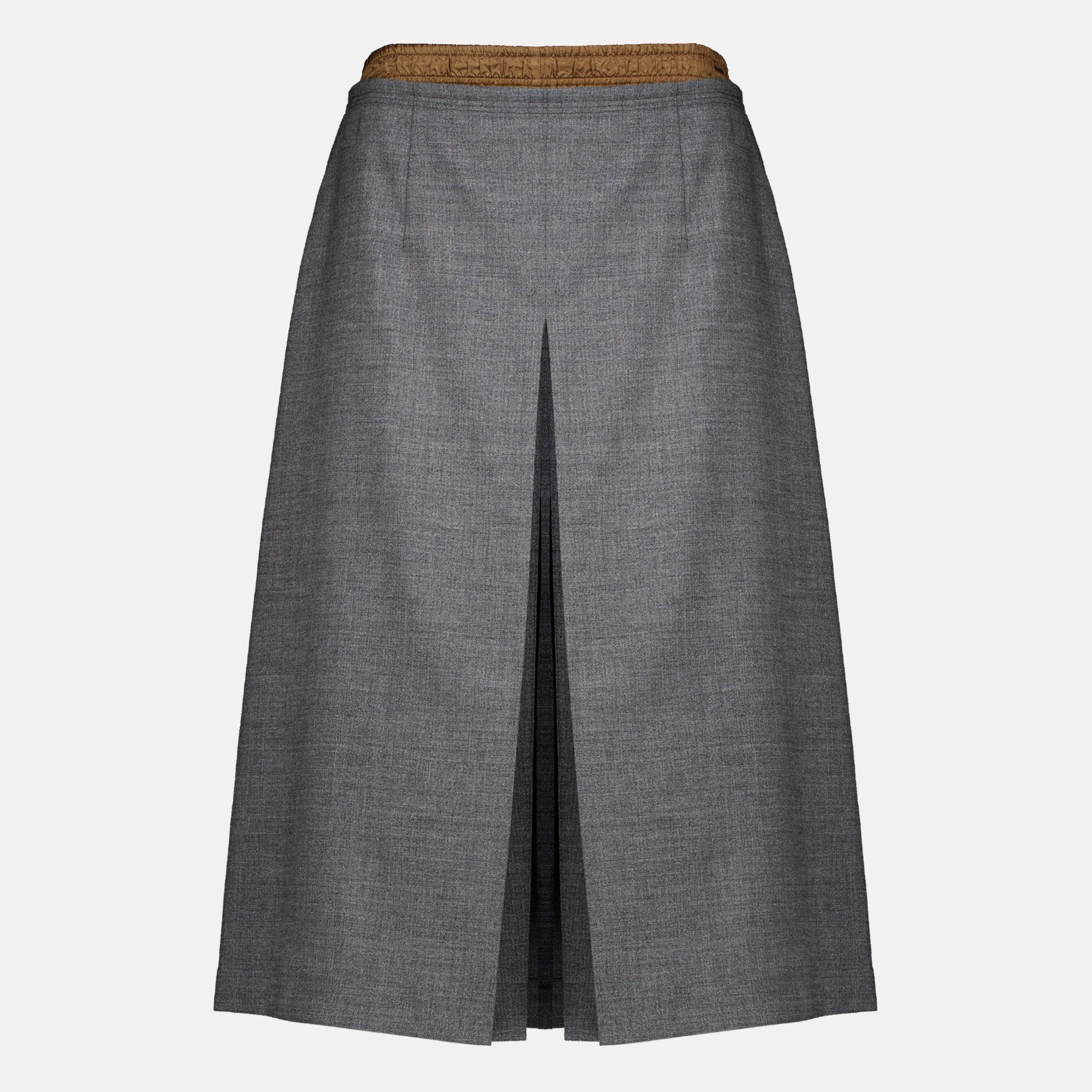 Jupes Grauer Woll-Midirock Prada Gris Femme