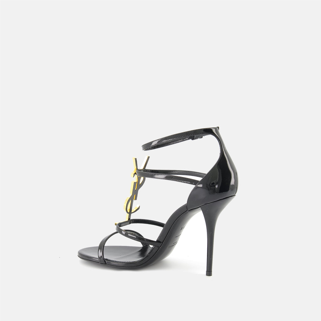 Chaussures ouvertes Sandales à talons Cassandra Saint Laurent Noir Femme
