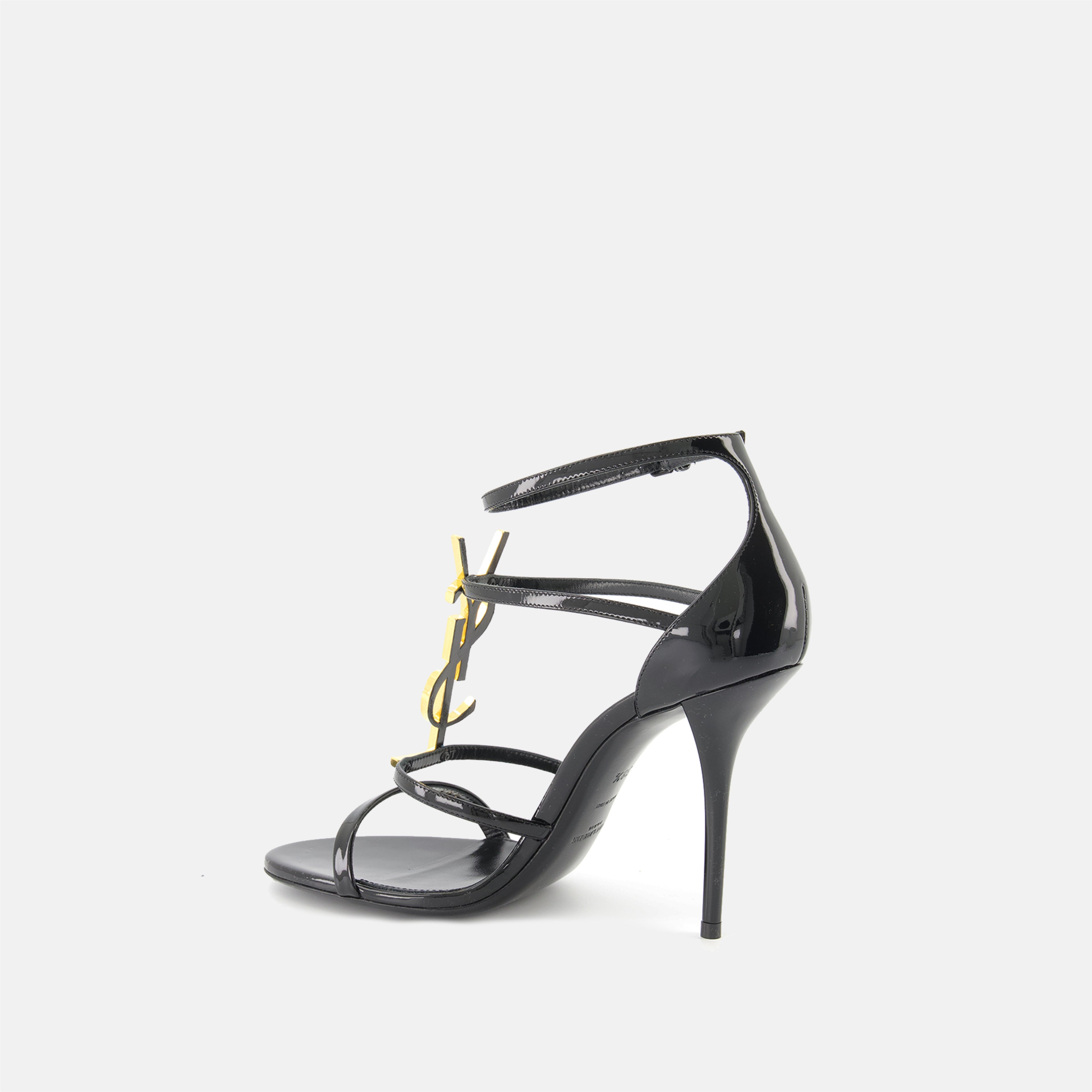 Chaussures ouvertes Sandales à talons Cassandra Saint Laurent Noir Femme