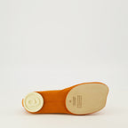 Chaussures plates 오렌지 색상 아나토믹 뉴메릭 새틴 발레리나 Mm6 Orange Femme