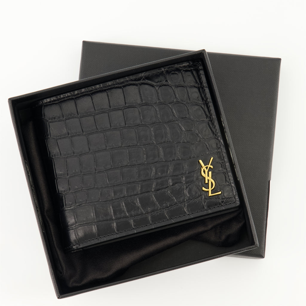 Kleine lederwaren Portefeuilles Tiny Cassandre East/West Saint Laurent Schwarz Homme