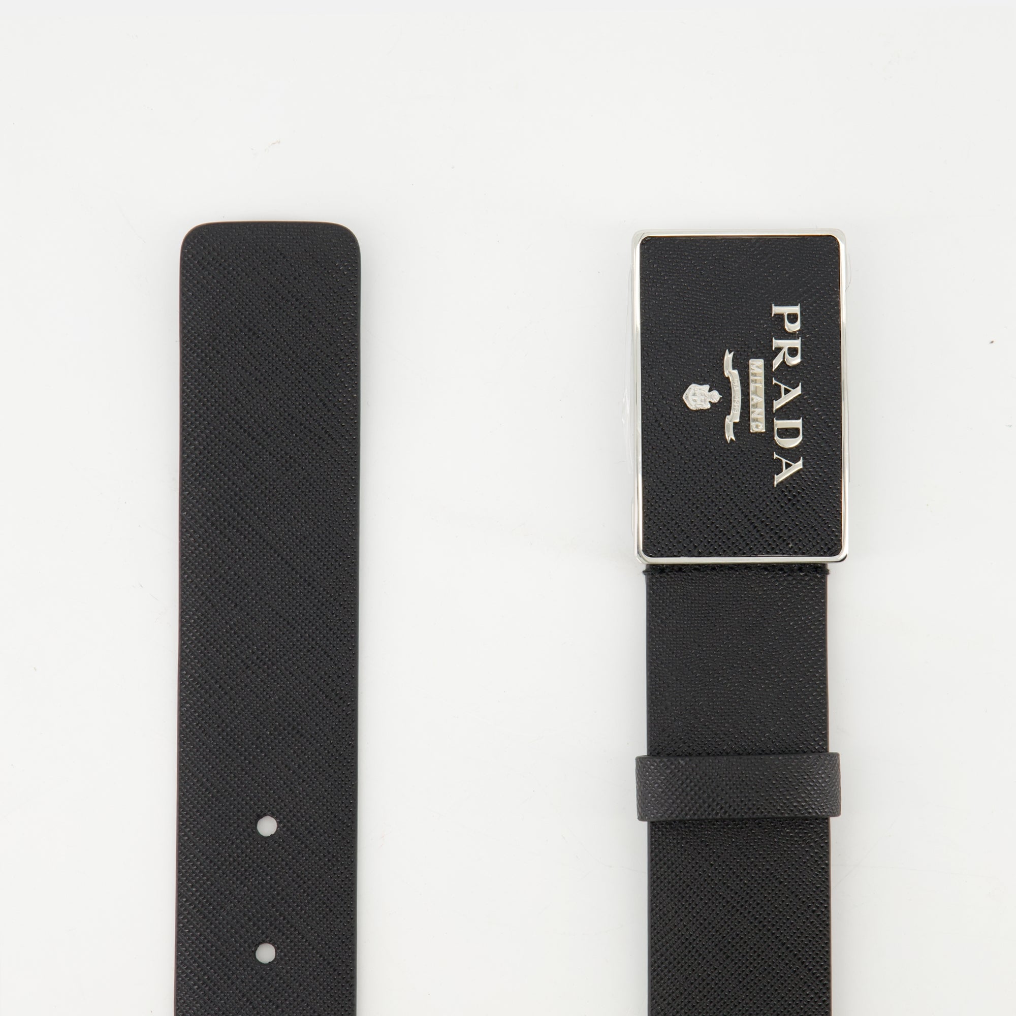 Cintos Cinto de Couro Saffiano Prada Preto Homme