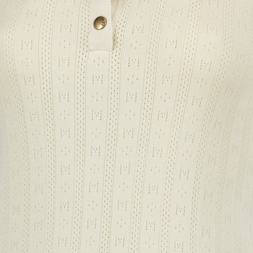 Polos Polo in Cotone Pattern Beige Moncler Blanc Femme