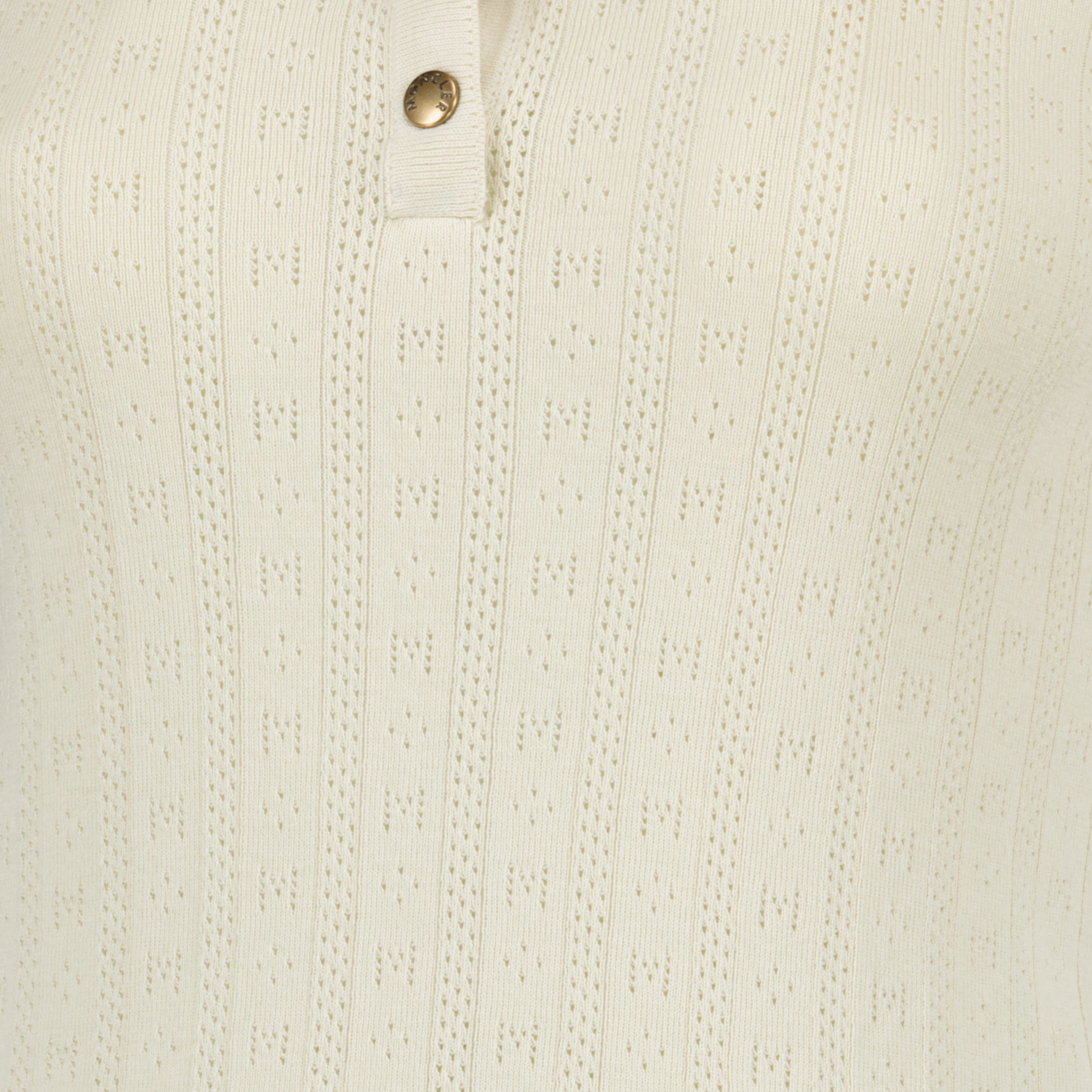 Polos Polo in Cotone Pattern Beige Moncler Blanc Femme