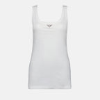 Tops Débardeur blanc à logo Prada Branco Femme