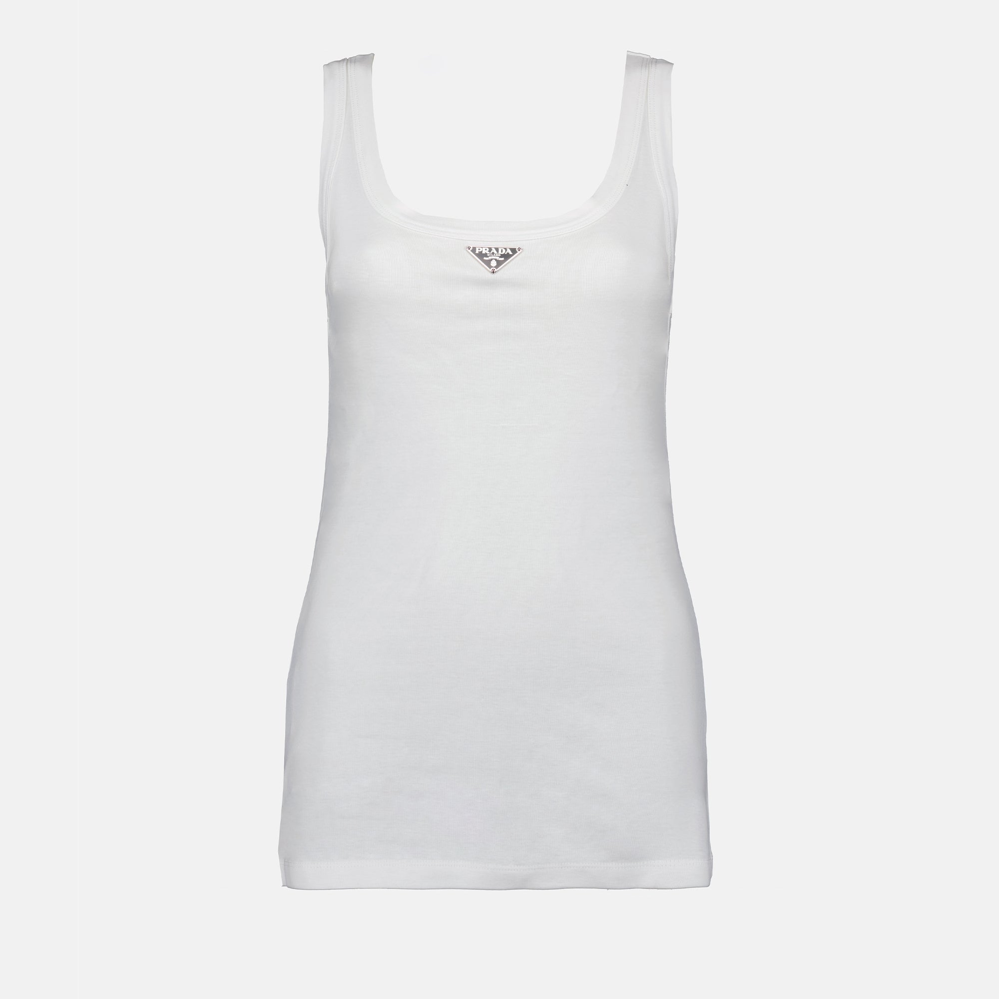 Tops Débardeur blanc à logo Prada Branco Femme
