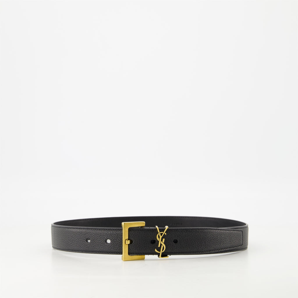 Ceintures Ceinture Cassandre en cuir Saint Laurent Noir Femme