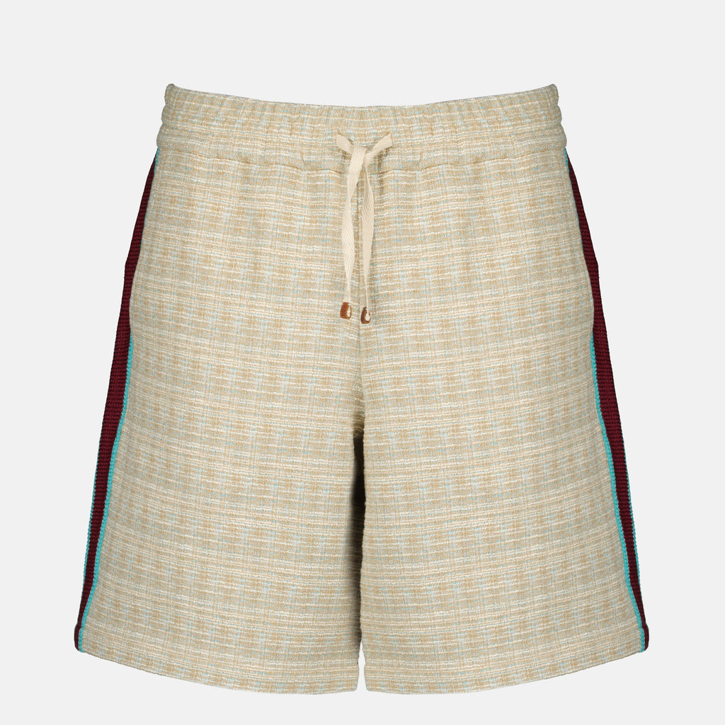 Drole De Monsieur 브랜드의 베이지 트위드 D-Mirror 반바지 이미지 - 2026 봄-여름 시즌 - 앞면 보기