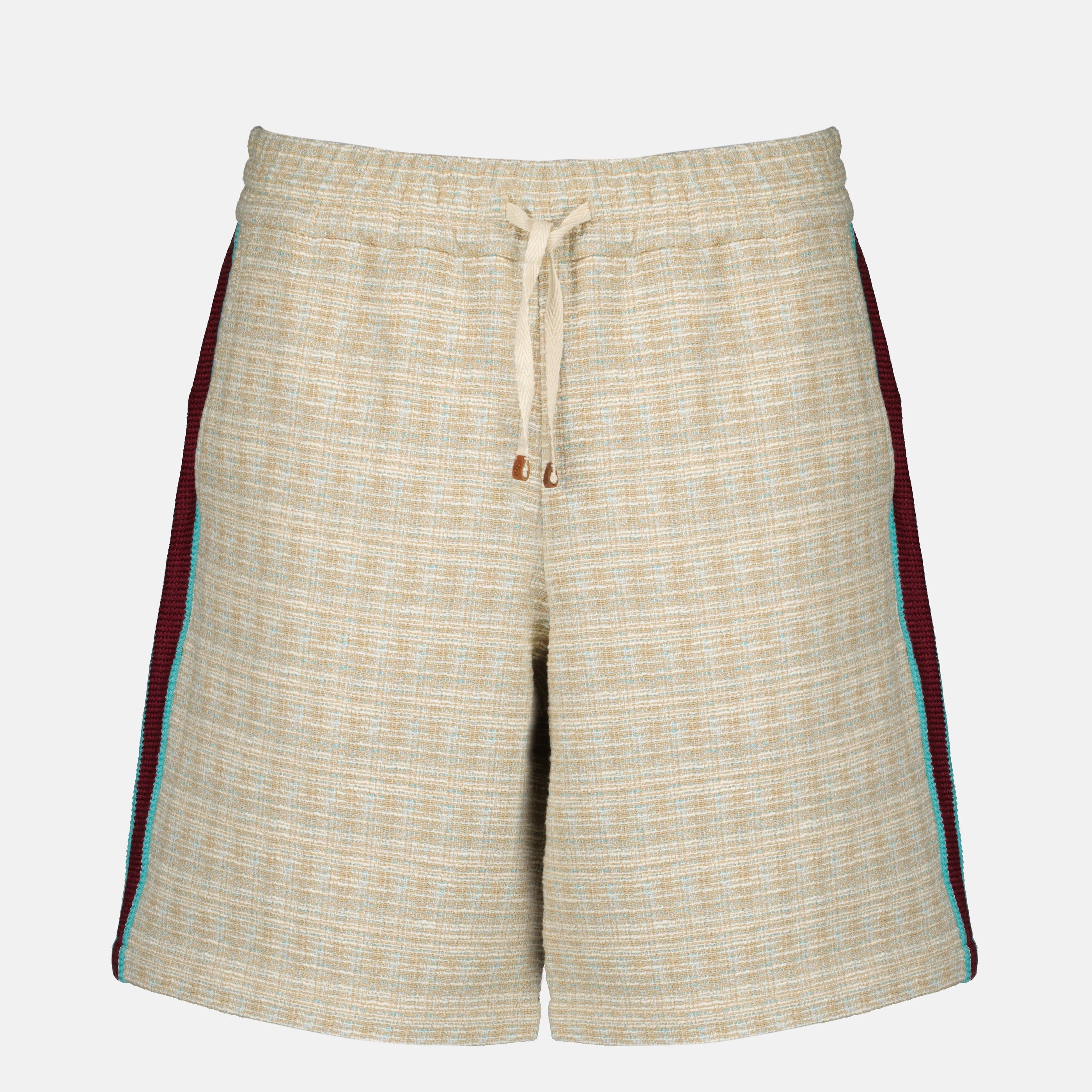 Drole De Monsieur 브랜드의 베이지 트위드 D-Mirror 반바지 이미지 - 2026 봄-여름 시즌 - 앞면 보기