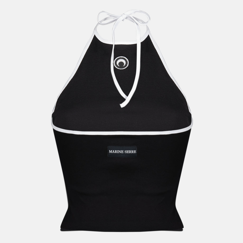 Tops 블랙 저지 홀터탑 Marine Serre Noir Femme