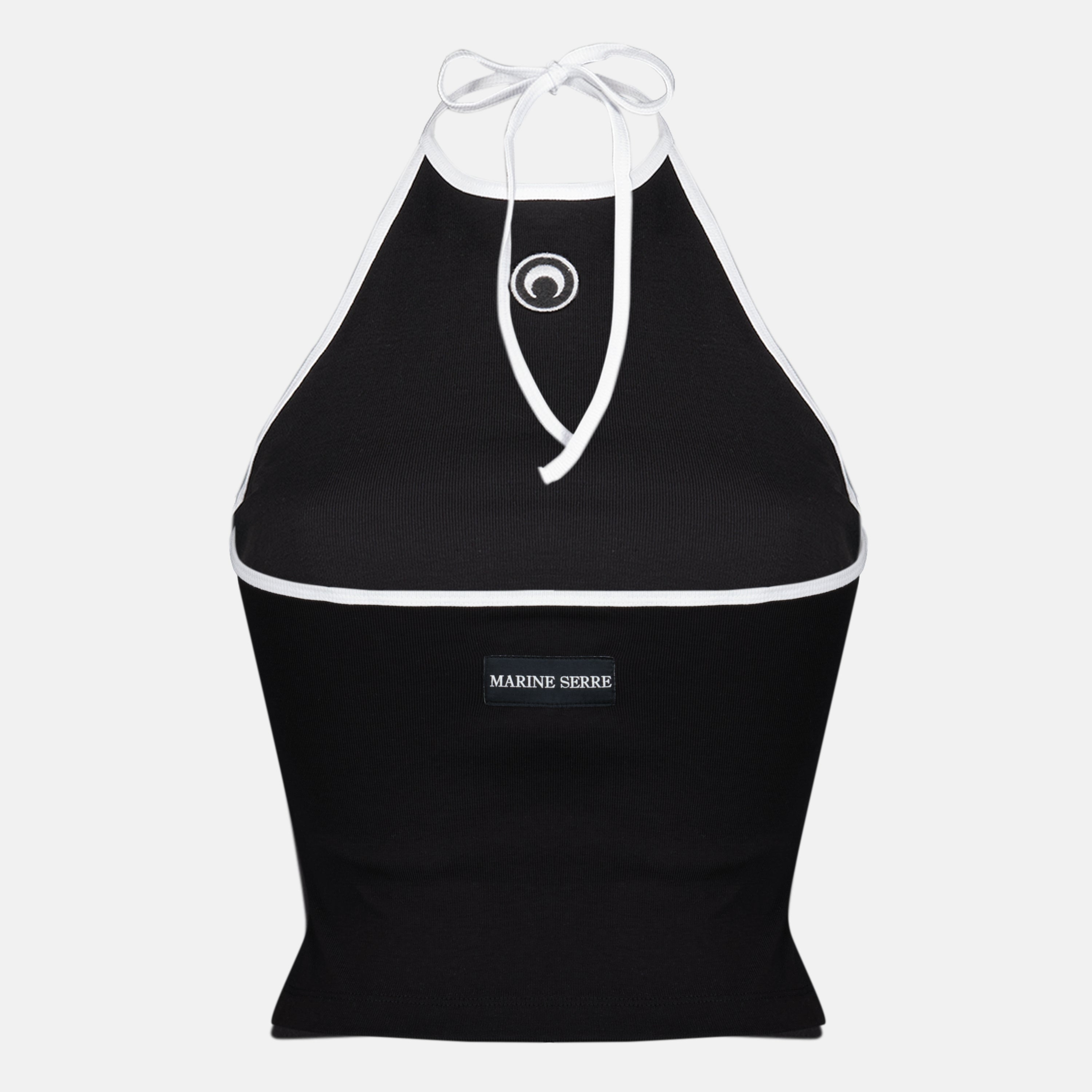 Tops Schwarzes Jersey-Haltertop Marine Serre Noir Femme